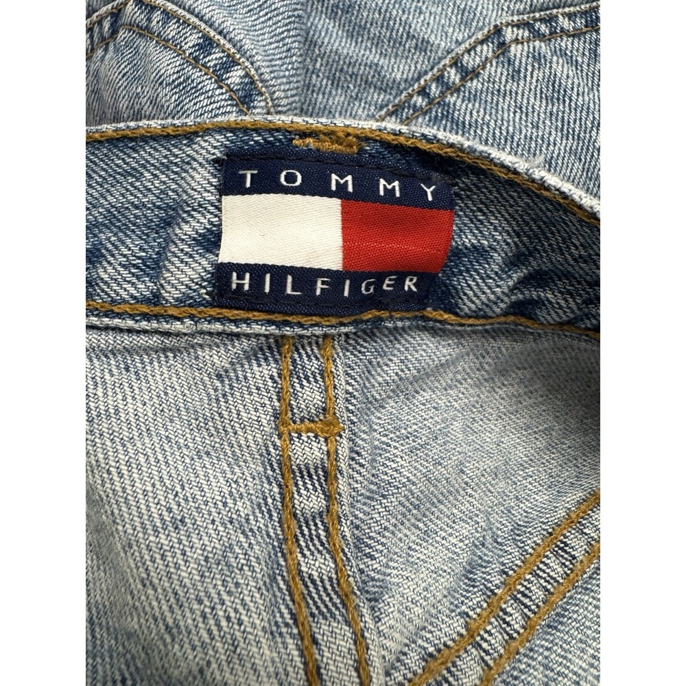 Vintage Tommy Hilfiger Denim Shorts Womens 29 Blue High Rise Mom Jean Flag Logo - Picture 5 of 9